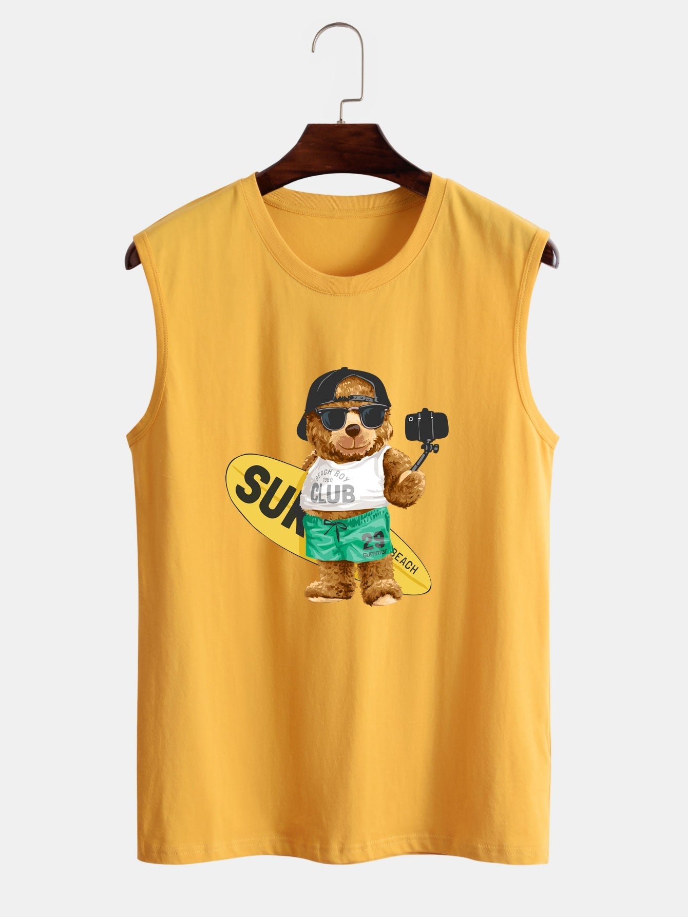 Surf Bear Print Tank Top