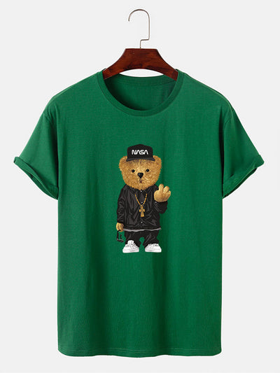 Hip Hop Bear Print T-Shirt