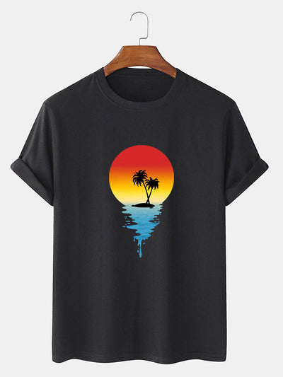 Sea Palm Tree Print T-Shirt