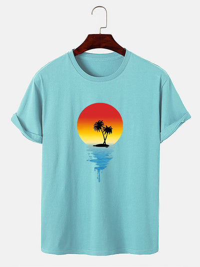 Sea Palm Tree Print T-Shirt