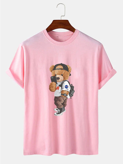Selfie Bear Print T-Shirt