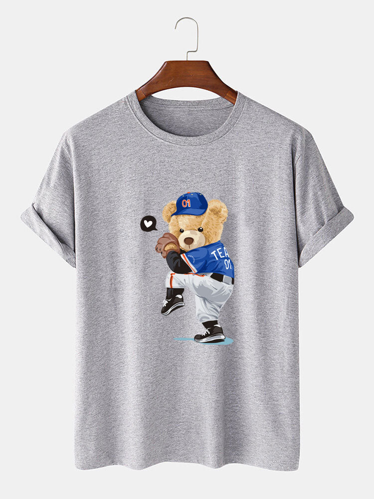 Baseball Bear Bear Print T-Shirt