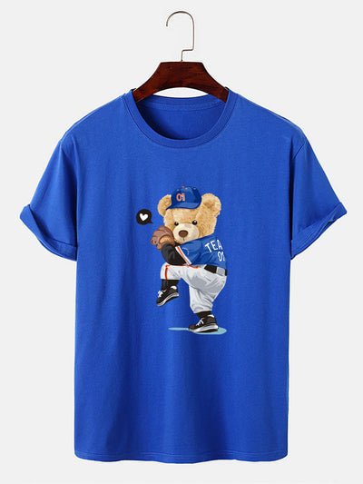 Baseball Bear Bear Print T-Shirt