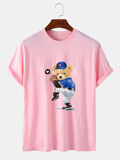 Baseball Bear Bear Print T-Shirt
