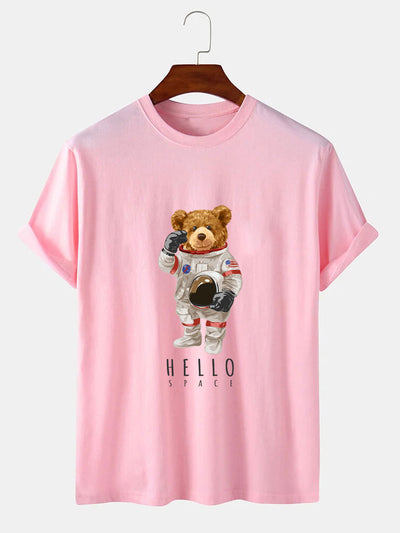 Astronaut Bear Print T-Shirt