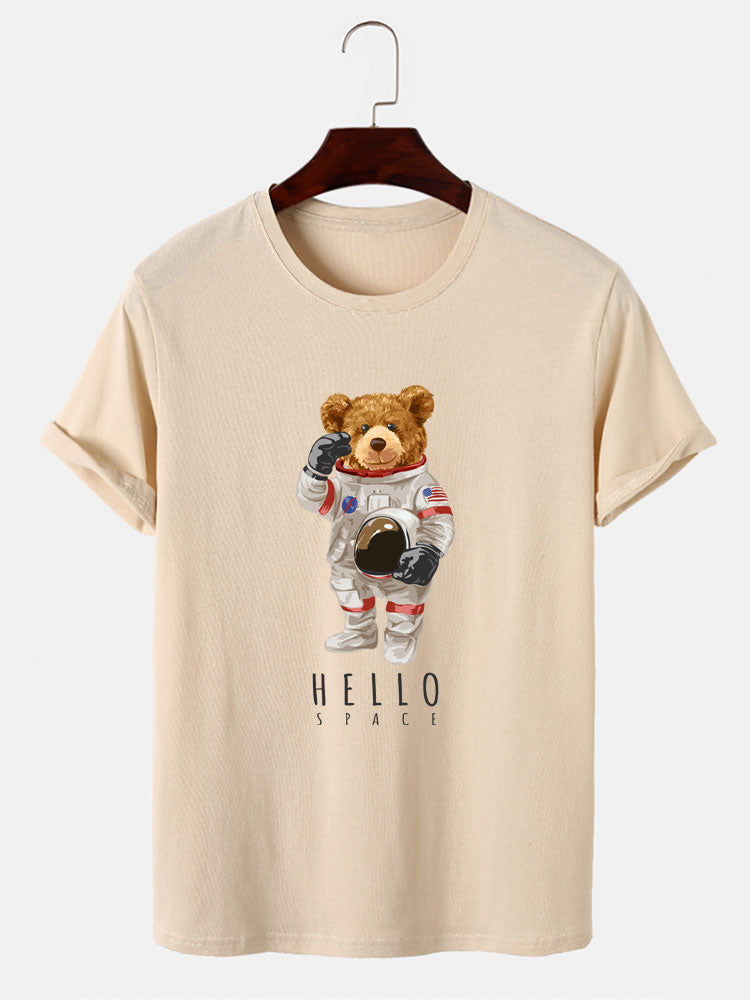 Astronaut Bear Print T-Shirt