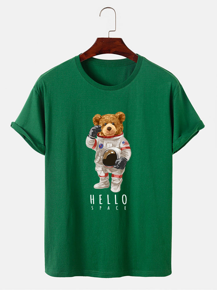 Astronaut Bear Print T-Shirt