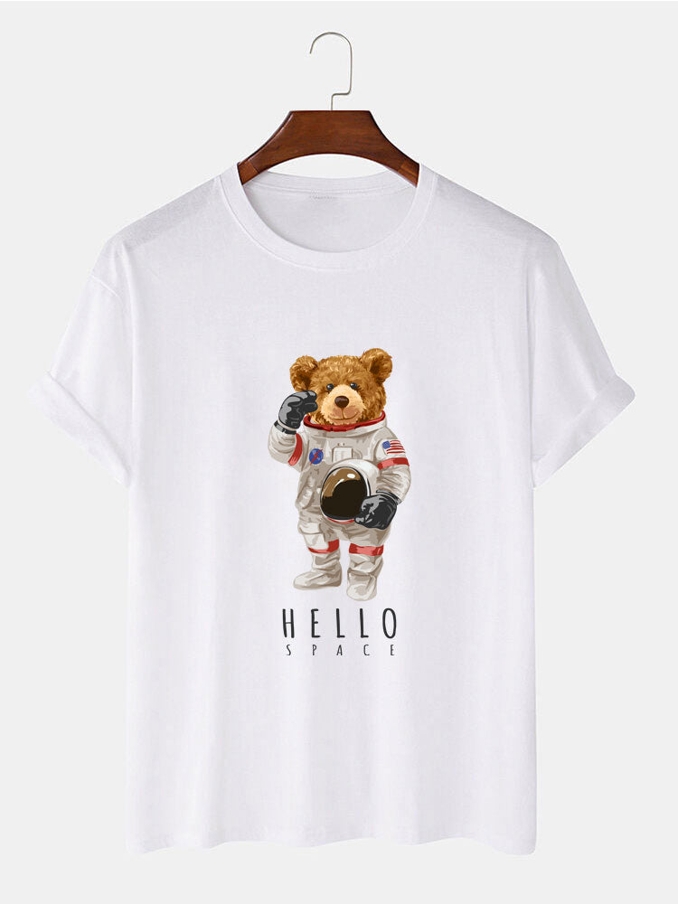 Astronaut Bear Print T-Shirt