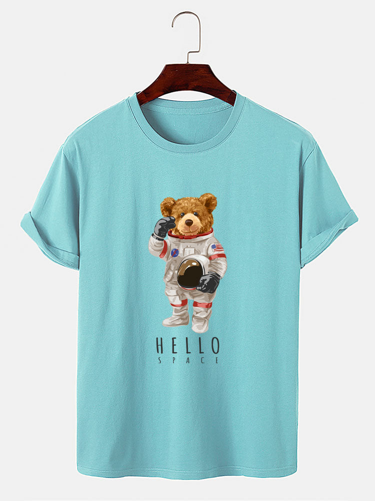 Astronaut Bear Print T-Shirt