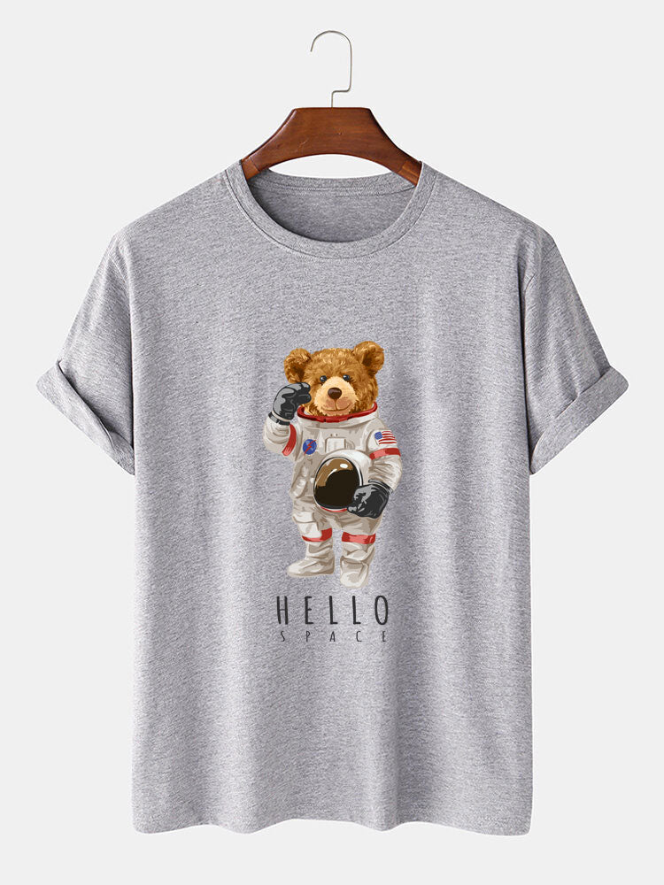 Astronaut Bear Print T-Shirt