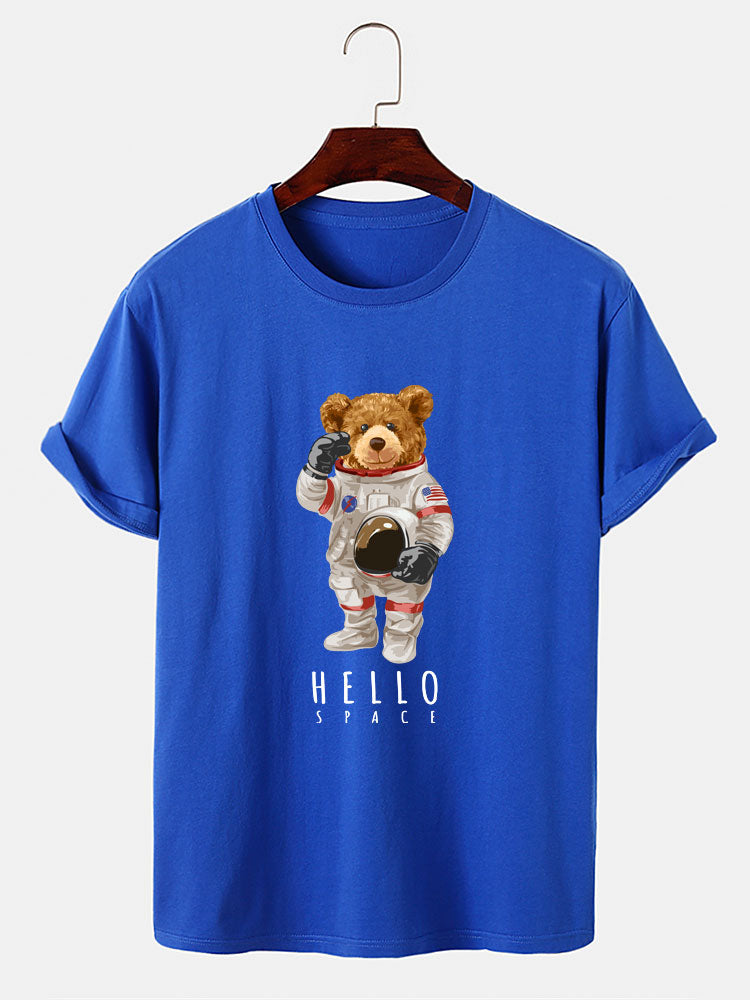 Astronaut Bear Print T-Shirt