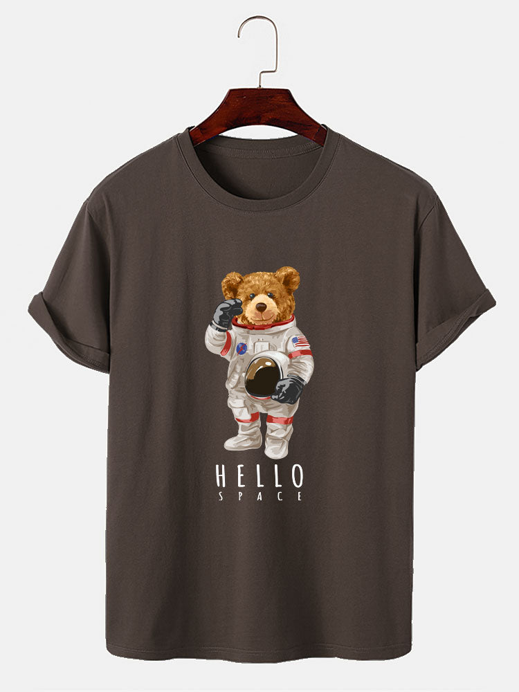 Astronaut Bear Print T-Shirt