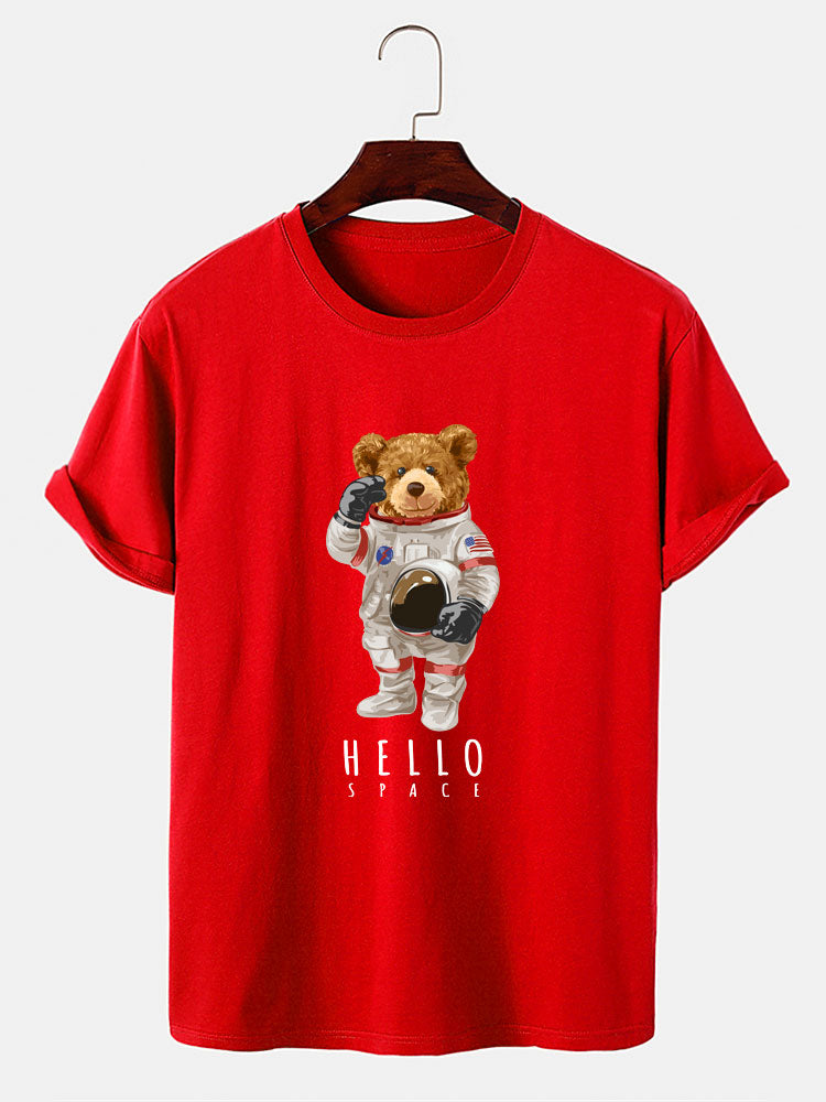 Astronaut Bear Print T-Shirt