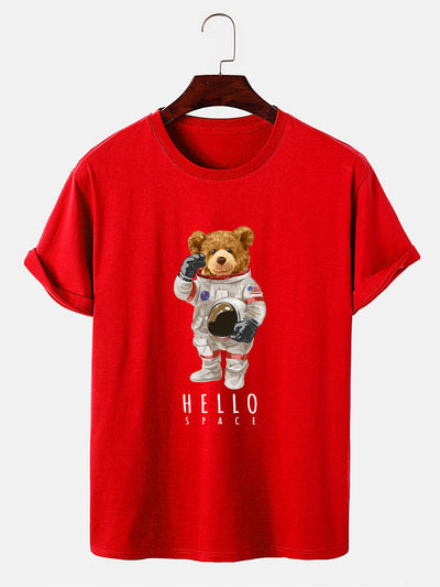 Astronaut Bear Print T-Shirt