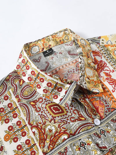 Paisley Floral Print Button Up Shirt