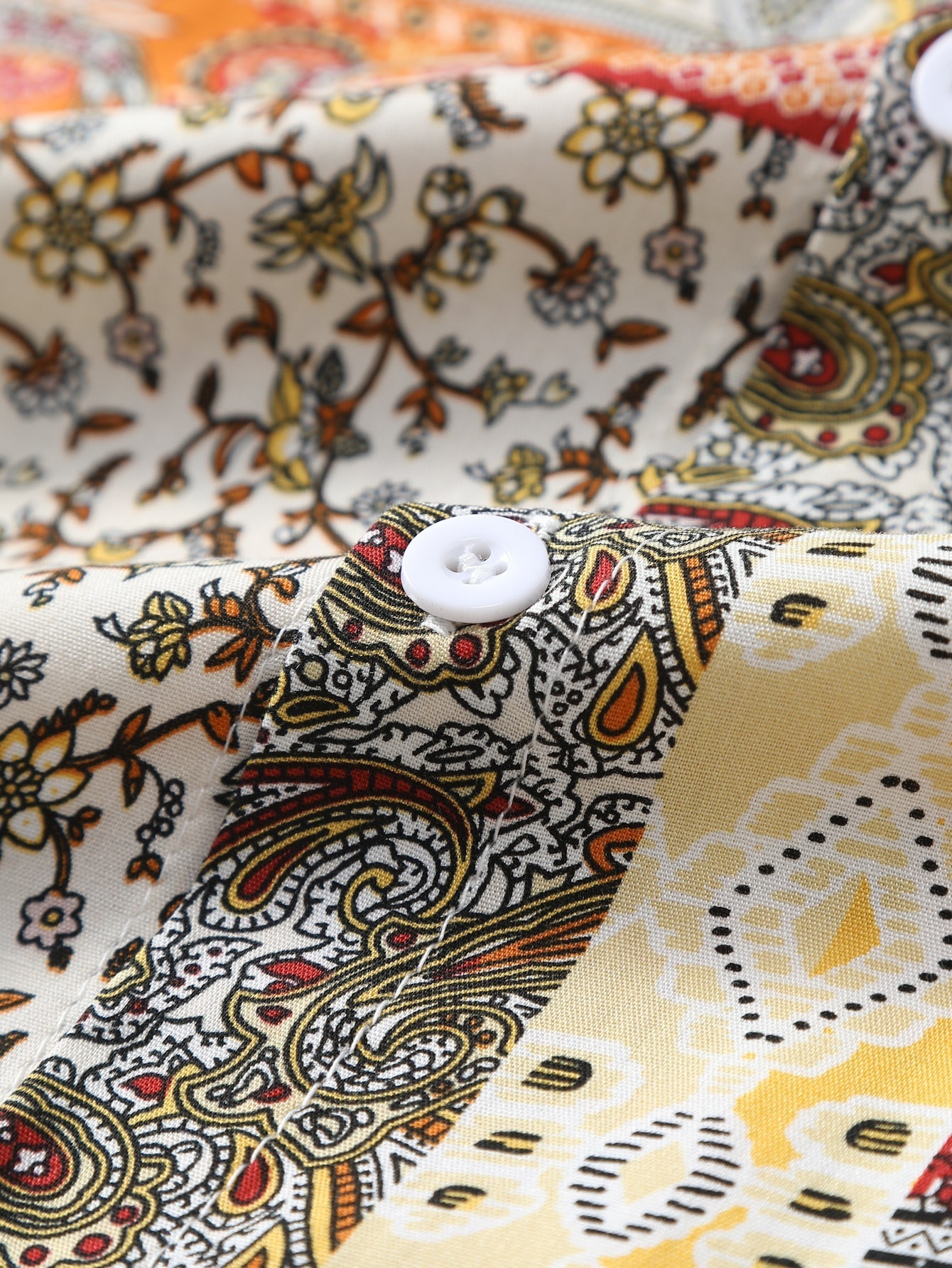 Paisley Floral Print Button Up Shirt