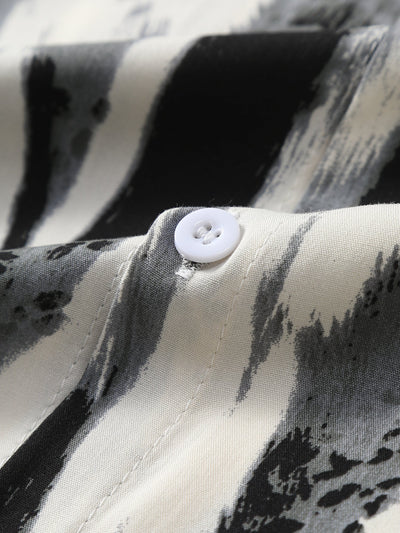 Brushstroke Print Button Up Shirt