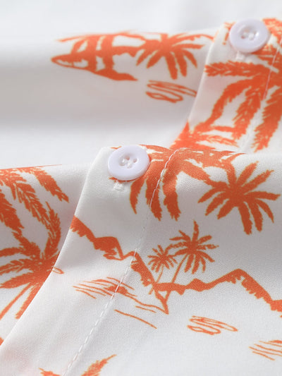 Palm Tree Print Button Up Shirt