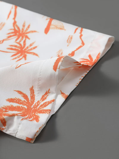 Palm Tree Print Button Up Shirt