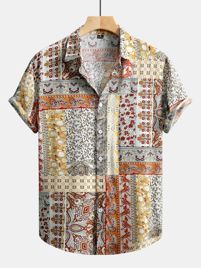 Paisley Floral Print Button Up Shirt