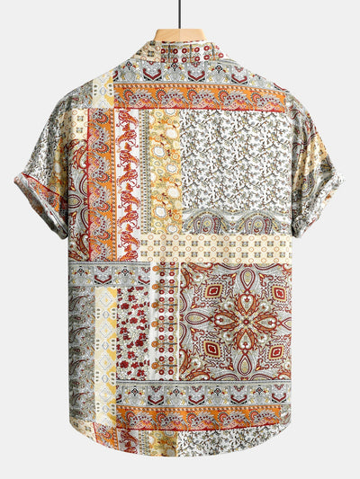 Paisley Floral Print Button Up Shirt