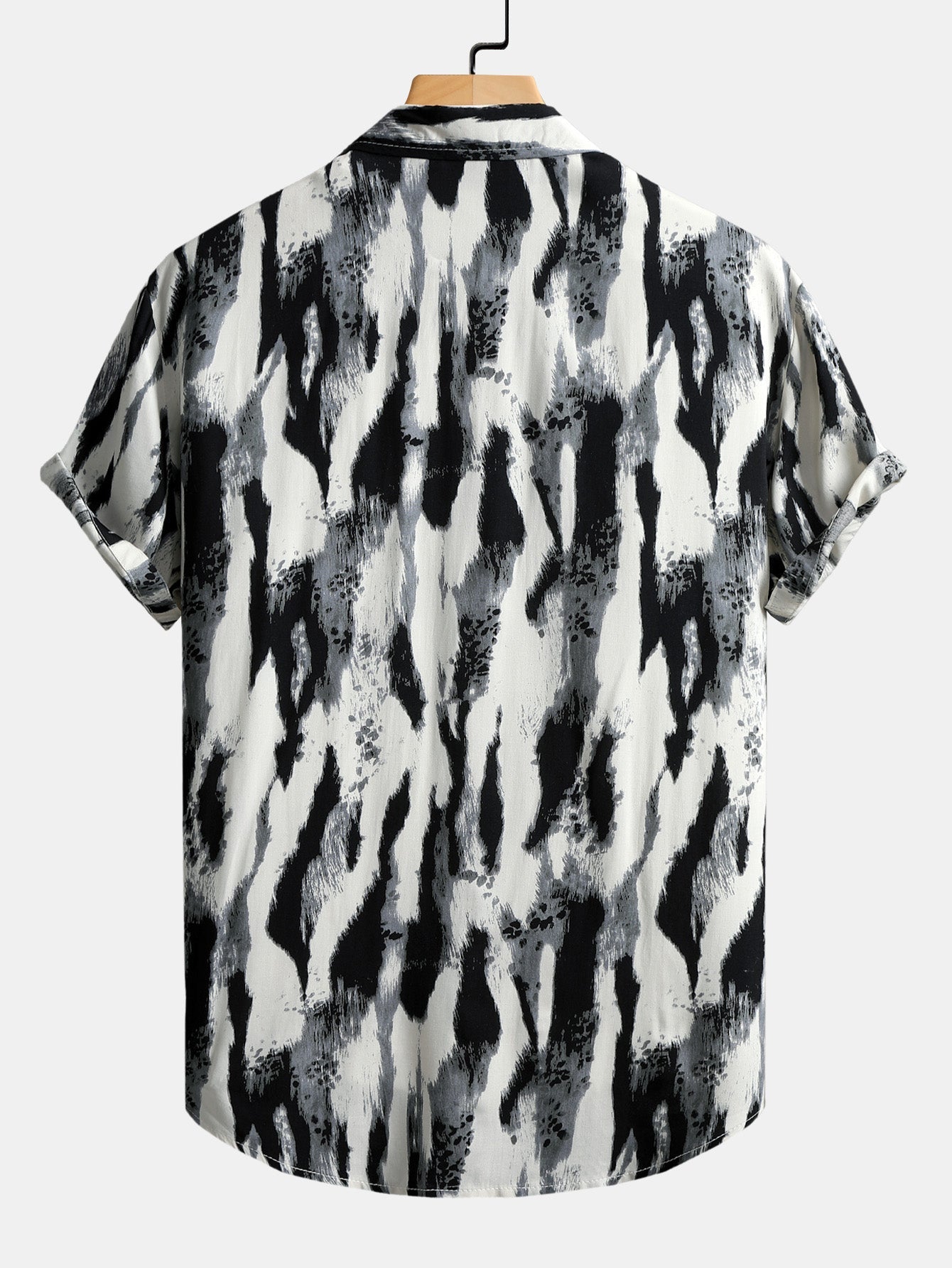 Brushstroke Print Button Up Shirt
