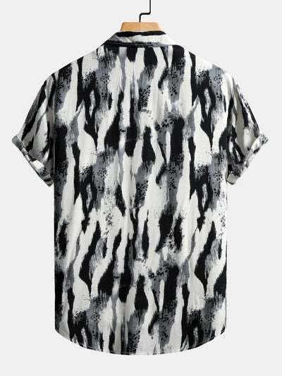 Brushstroke Print Button Up Shirt