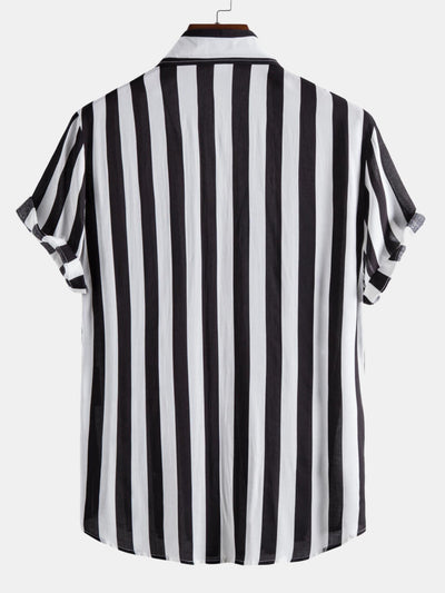Wide Stripes Stand Shirts