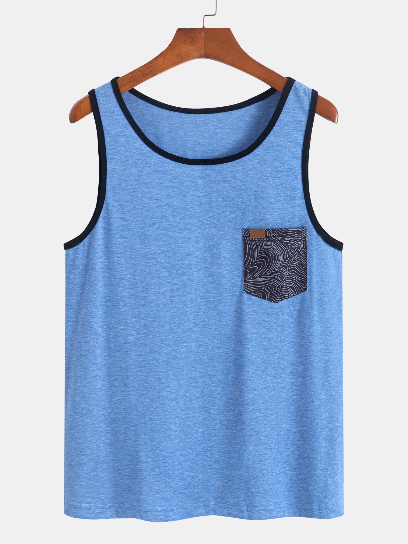 Tank Top With Wave Pattern Pocket
