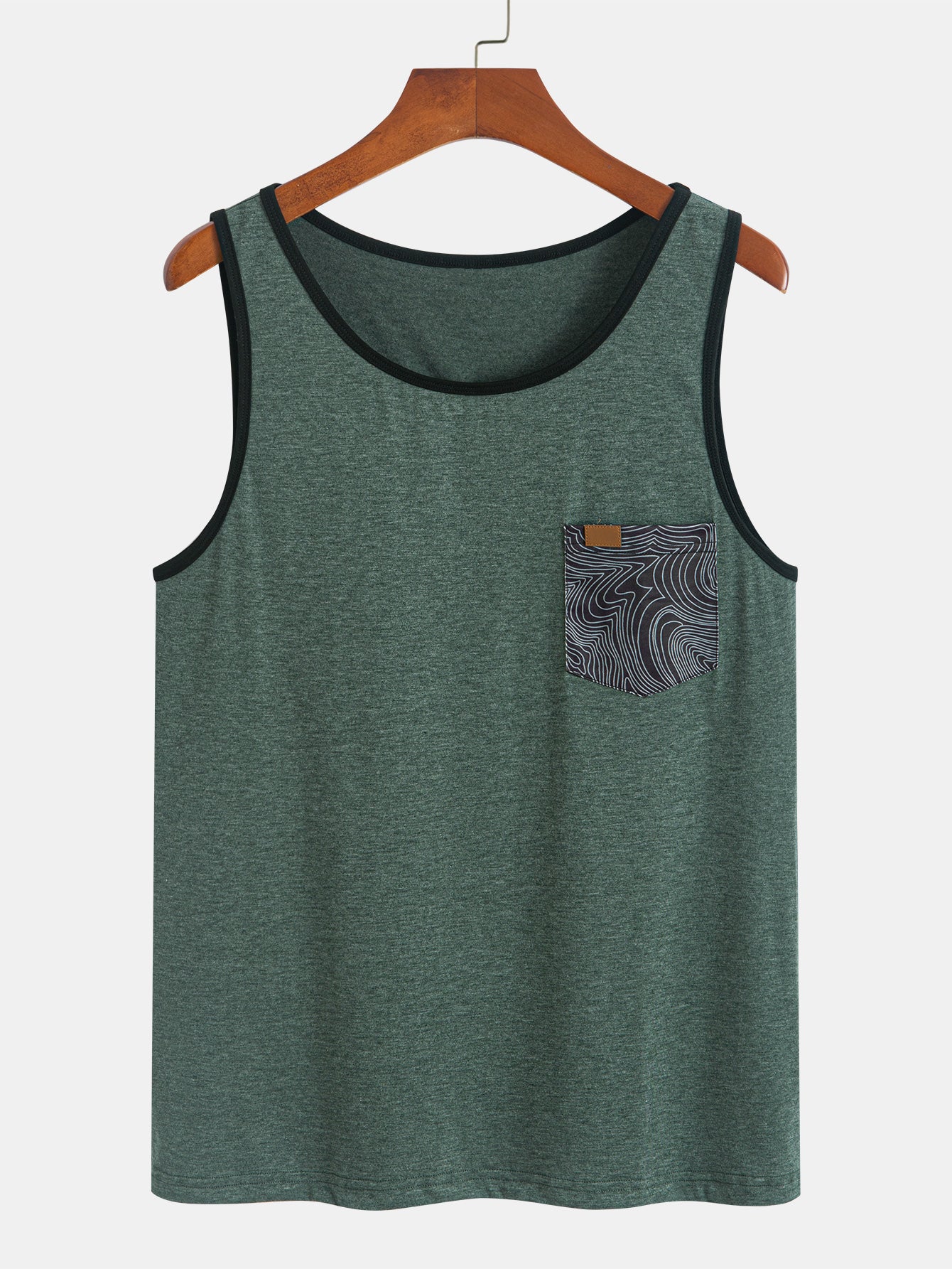 Tank Top With Wave Pattern Pocket