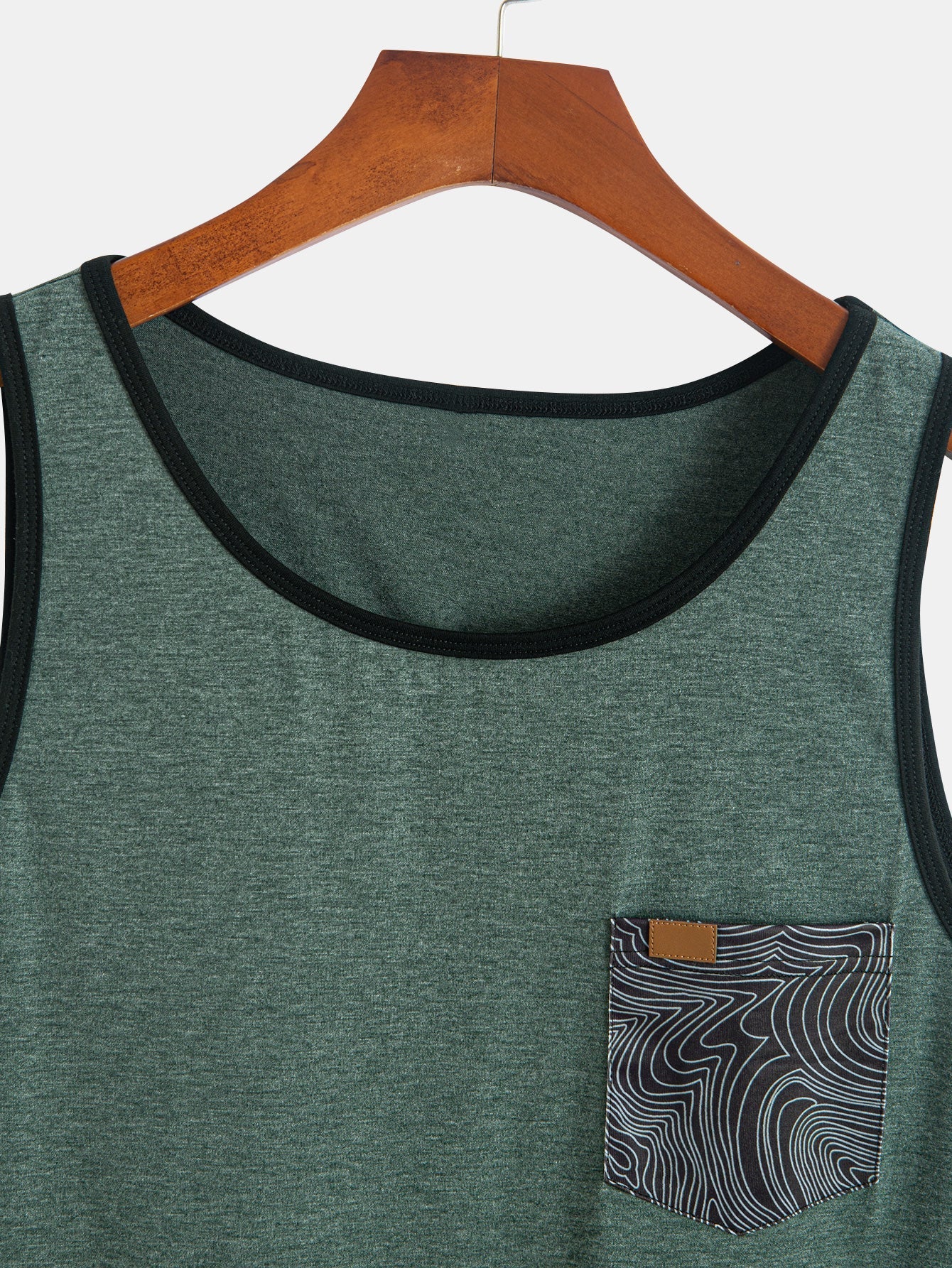 Tank Top With Wave Pattern Pocket