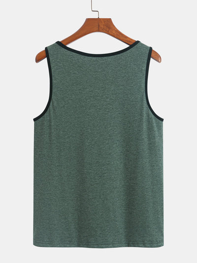Tank Top With Wave Pattern Pocket