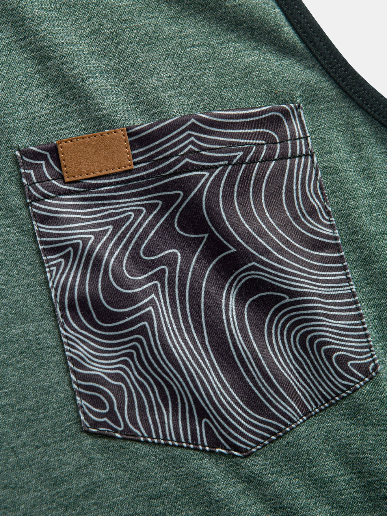 Tank Top With Wave Pattern Pocket