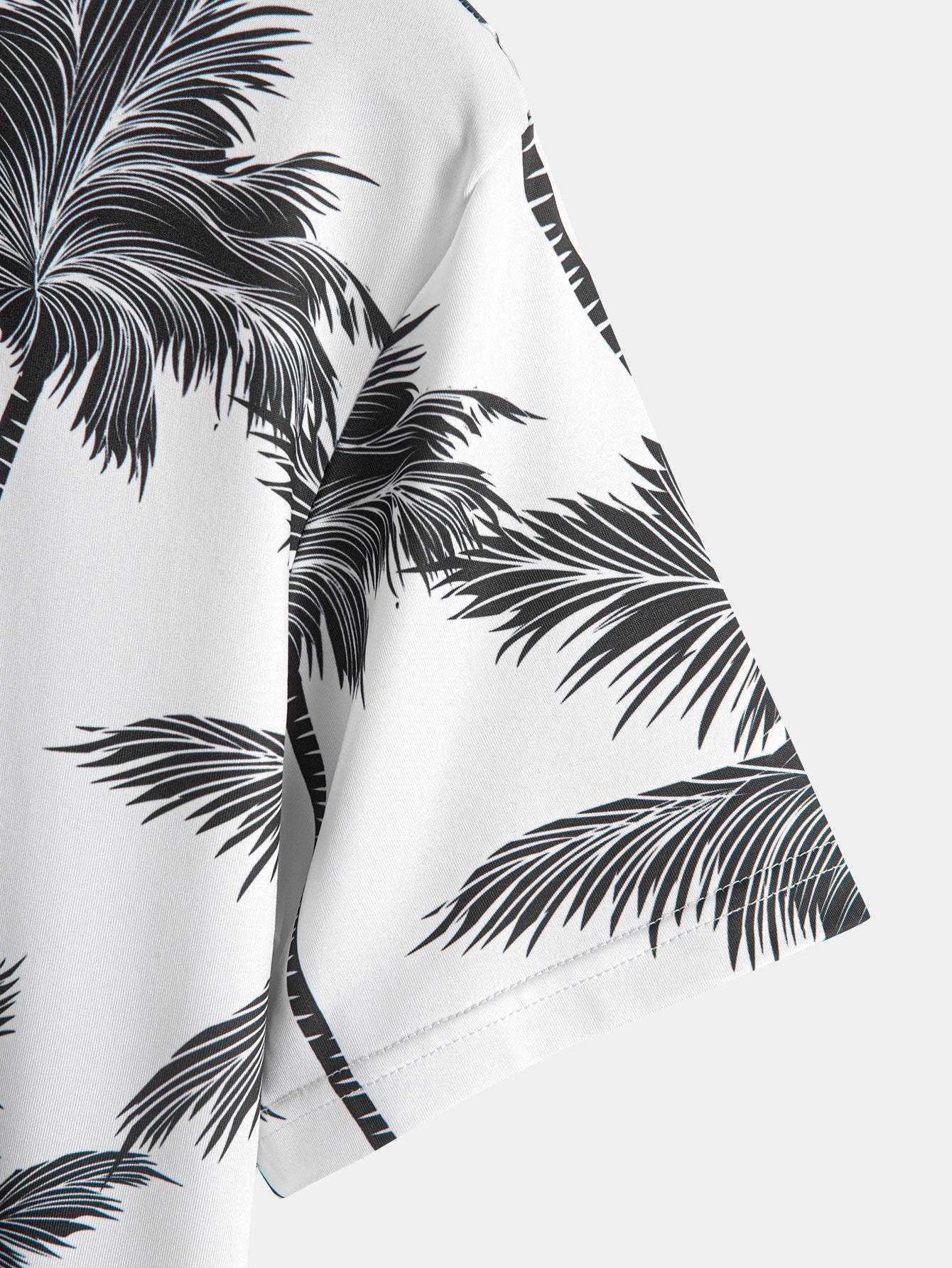 Palm Tree Print Arc Hem T-Shirt