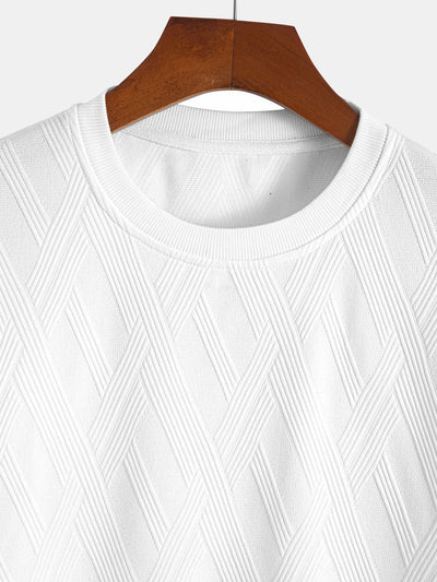 Relax Fit Diamond Jacquard T-Shirt
