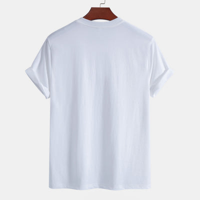 Regular Fit Palm Trees Silhouette Print Cotton T-Shirt