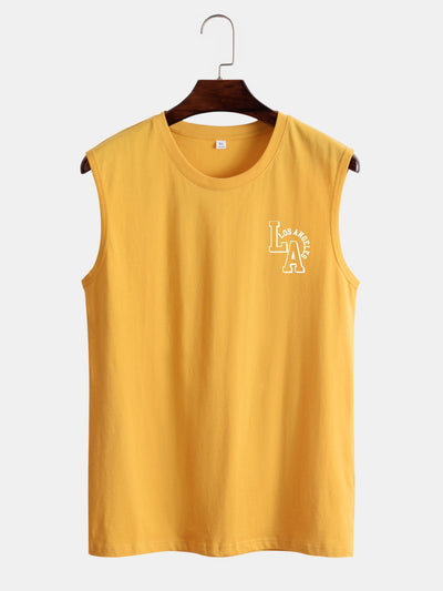 LA Letter Print Tank Top