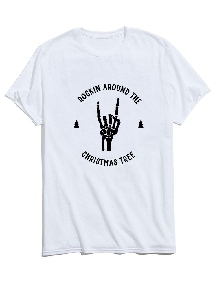 Rockin Around The Christmas Print Tree T-shirts