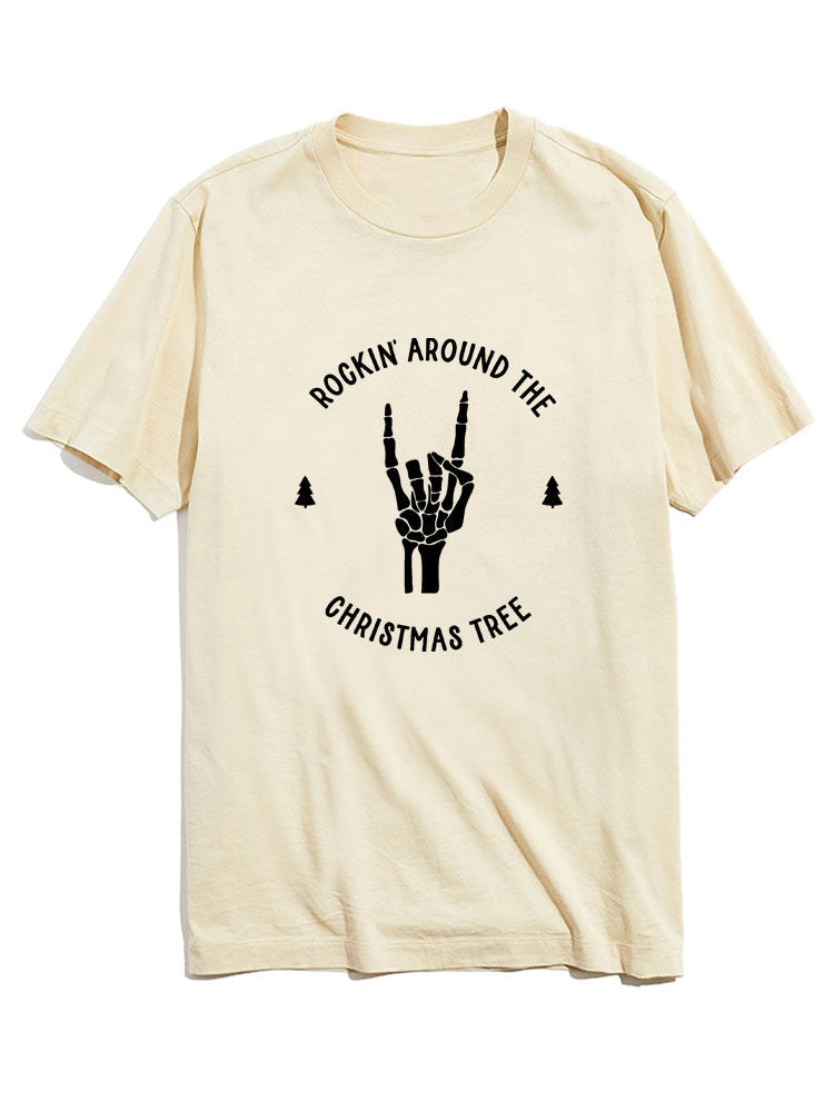Rockin Around The Christmas Print Tree T-shirts