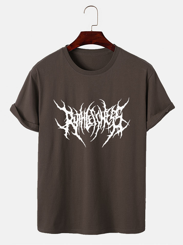 Punk Goth Letter Print T-Shirt