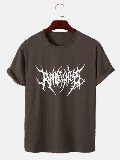Punk Goth Letter Print T-Shirt