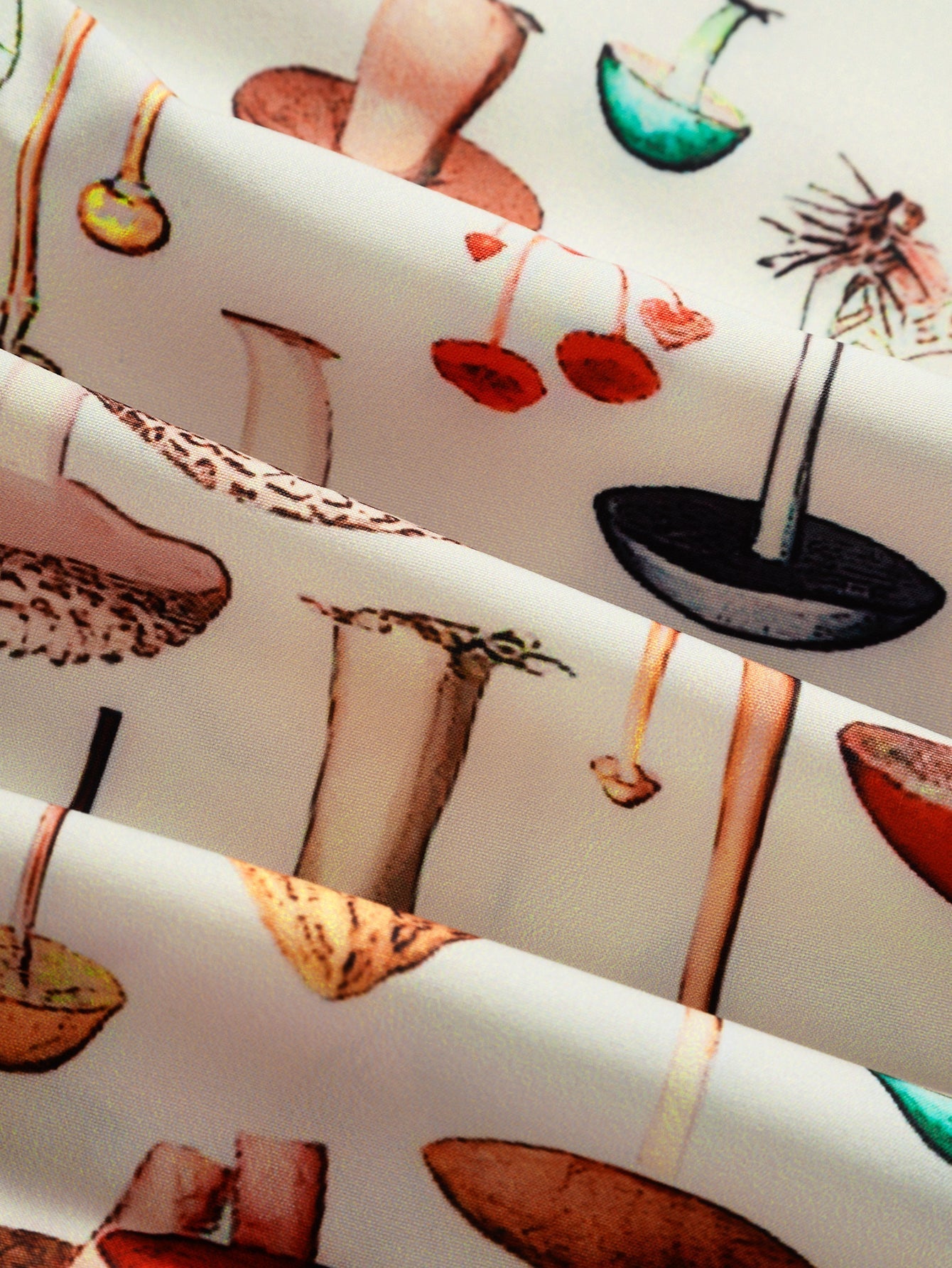 Mushroom Print Short Sleeve Shirts