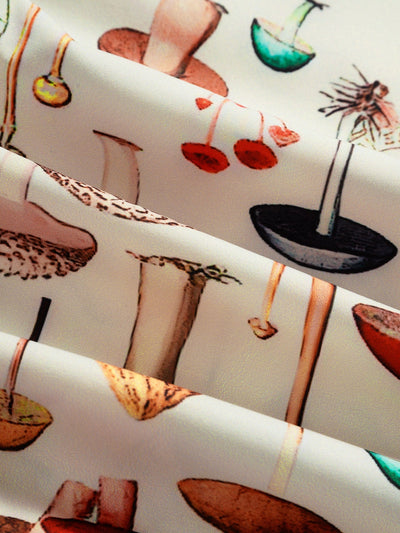 Mushroom Print Short Sleeve Shirts