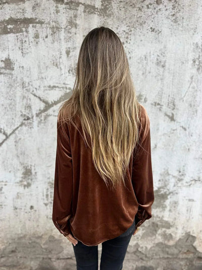 CATHERINE ELEGANT VELVET BLOUSE