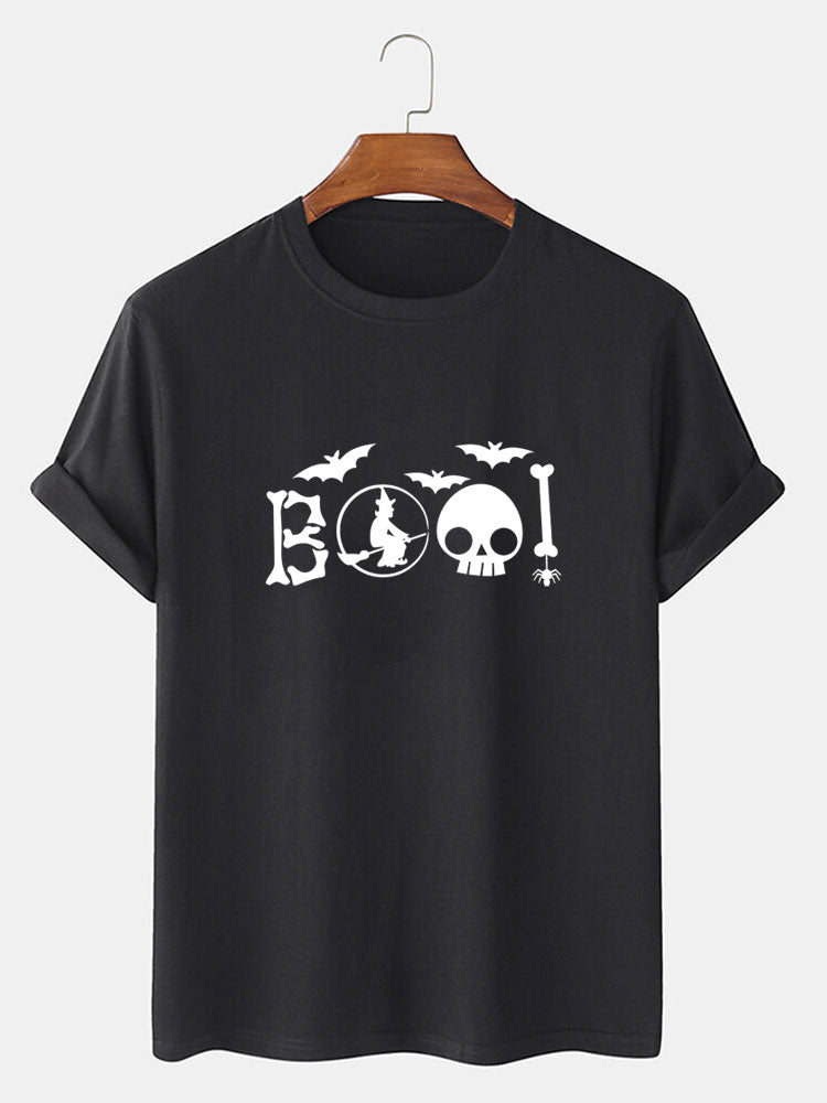 Halloween Skull Print T-Shirt