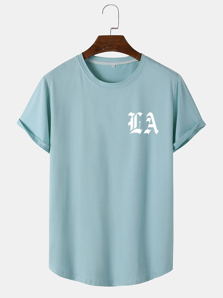 LA Letter Print T-Shirt