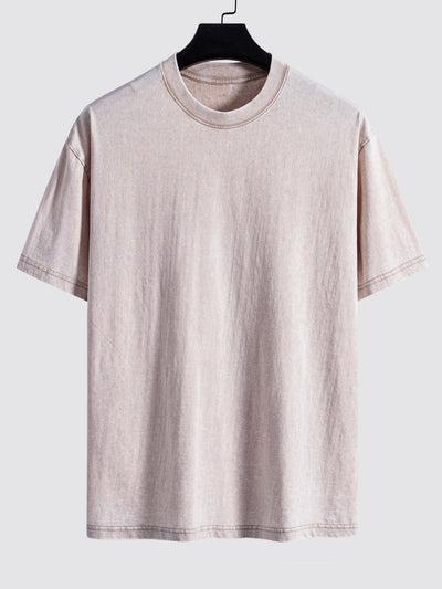 3 Pieces Washed Distressed Drop Shoulder T-Shirt