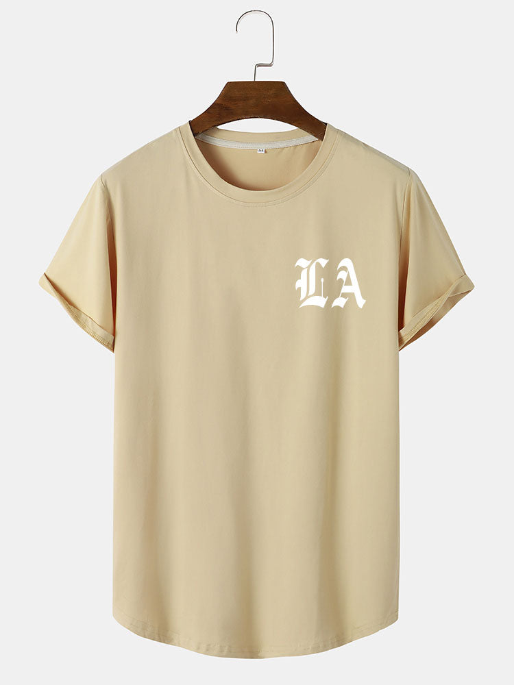 LA Letter Print T-Shirt
