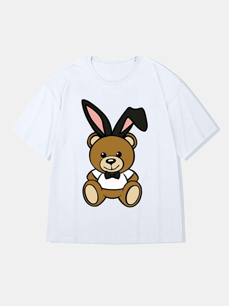 Bunny Ears Bear Graphic T-Shirts