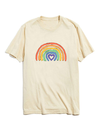 Rainbow Graphic Crew Neck T-Shirts